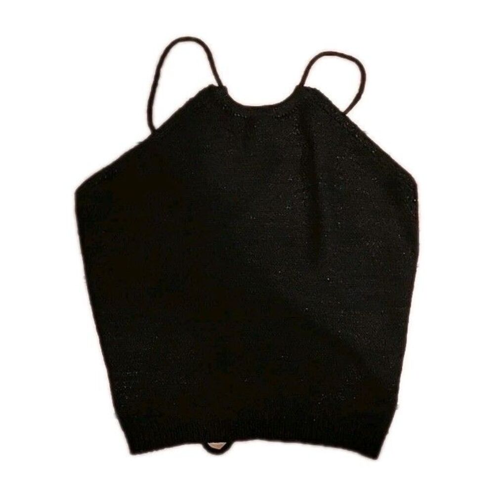 Black Halter Top With Lace Up Back, Wild Fable, Size Medium